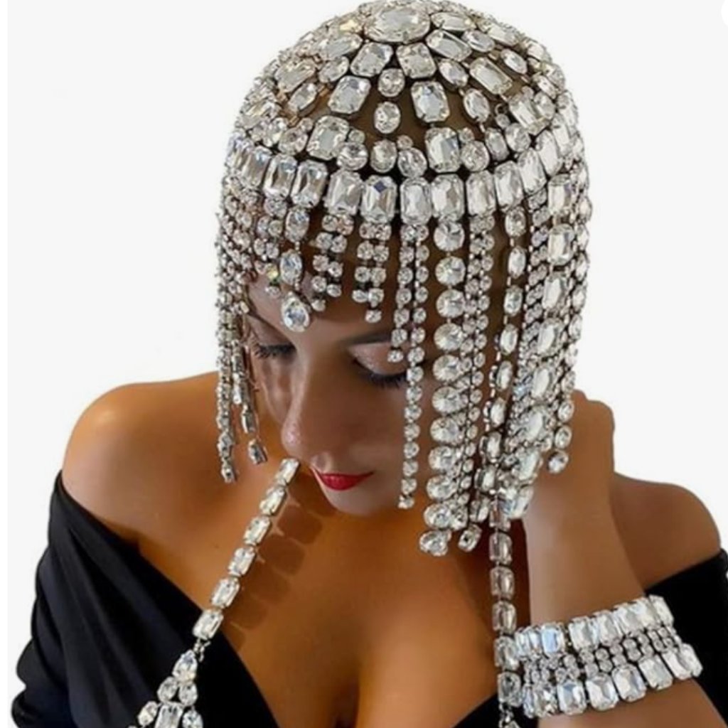 Rhinestone Headpiece Cap